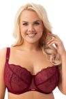Gorsenia Mira UW Soft -rintaliivit Burgundy-thumb Kaarituettu, toppaamaton pitsi- ja meshliivi. 70-100, D-M K942