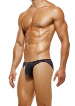 Latex low cut brief musta