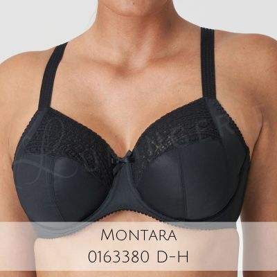 PrimaDonna Montara UW Full Cup -rintaliivit Black D-H Kaarituettu, toppaamaton täyskuppinen liivi sivutuella. 70-110, D-H 0163380-ZWA