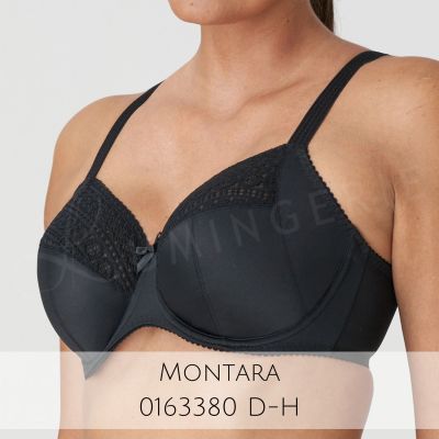 PrimaDonna Montara UW Full Cup -rintaliivit Black D-H Kaarituettu, toppaamaton täyskuppinen liivi sivutuella. 70-110, D-H 0163380-ZWA