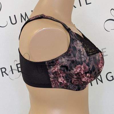 Elomi Morgan UW Full Cup -rintaliivit Dark Romance Kaarituettu, kokokuppinen ja toppaamaton liivi joustavalla pitsillä. 70-105, E-R EL4110-DAE