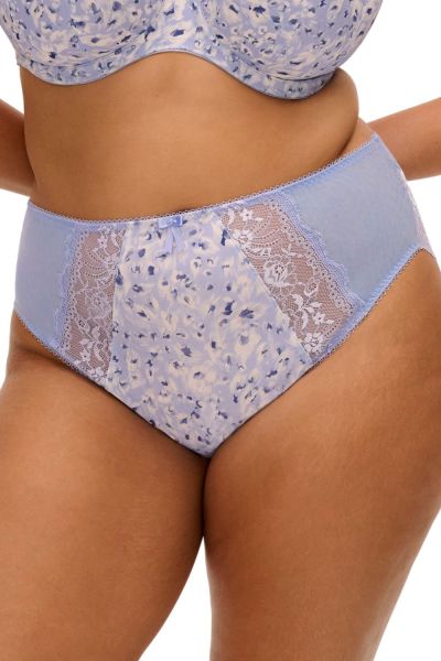 Elomi Morgan High Leg Brief -alushousut - Blue Leopard Midihousu normaalikorkealla vyötäröllä, korkealle leikatut jalansuut. M/40 - 4XL/50 EL4118-BEO