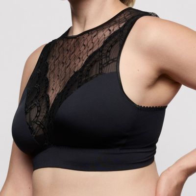 Primadonna Naica NW Soft Bralette -rintaliivit - Black Kaaritueton, toppaamaton kokokuppinen pitsibralette. 70-95, D-G 0163596-ZWA