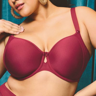 Elomi Nerina UW Moulded Spacer -t-paitaliivit Rouge Kaarituettu, saumaton t-paitaliivi spacer-materiaalista. 75-105, E-L EL302710-ROG