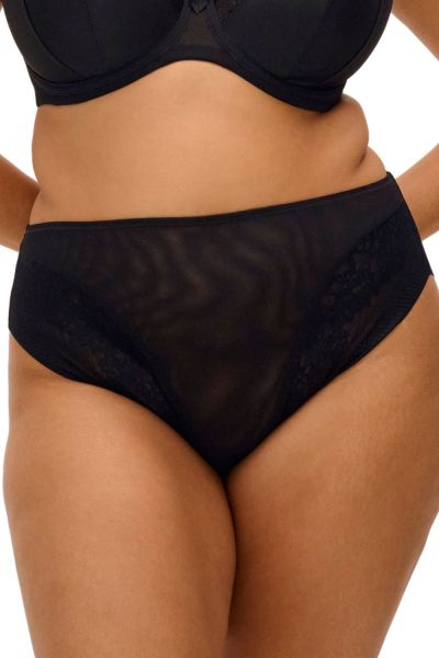 Elomi Nerina High Leg -alushousut - Black Midihousu normaalikorkealla vyötäröllä, korkealle leikatut jalansuut. S/38 - 4XL/50 EL302753-BLK