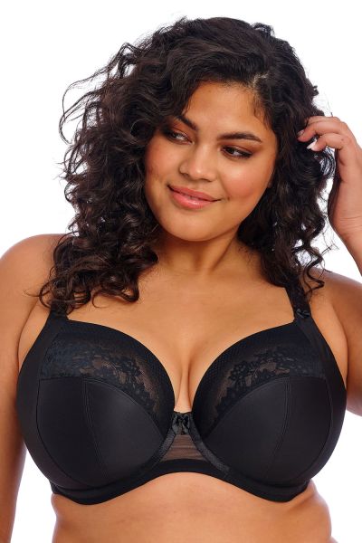 Elomi Nerina UW Stretch Plunge -rintaliivit Black Kaarituettu, kokokuppinen ja toppaamaton plunge-liivi sileällä joustopitsillä. 70-100, E-N EL302734-BLK