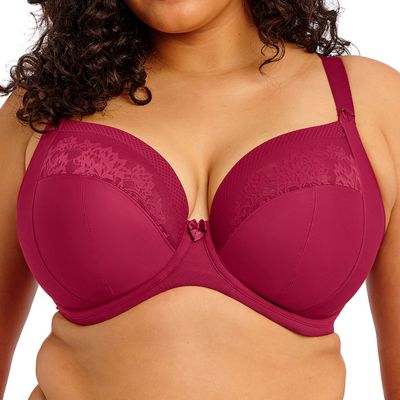 Elomi Nerina UW Stretch Plunge -rintaliivit Rouge Kaarituettu, kokokuppinen ja toppaamaton plunge-liivi sileällä joustopitsillä. 70-100, E-N EL302734-ROG