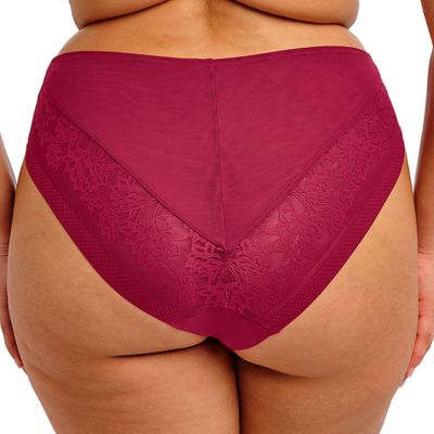 Elomi Nerina High Leg -alushousut Rouge Midihousu normaalikorkealla vyötäröllä, korkealle leikatut jalansuut. S/38 - 4XL/50 EL302753-ROG
