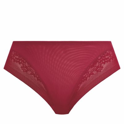 Elomi Nerina High Leg -alushousut Rouge Midihousu normaalikorkealla vyötäröllä, korkealle leikatut jalansuut. S/38 - 4XL/50 EL302753-ROG