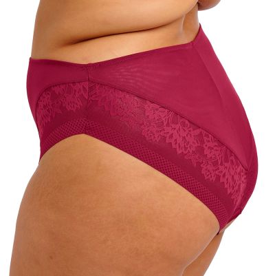 Elomi Nerina High Leg -alushousut Rouge Midihousu normaalikorkealla vyötäröllä, korkealle leikatut jalansuut. S/38 - 4XL/50 EL302753-ROG