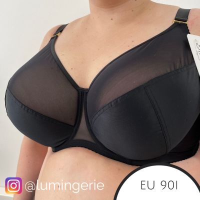 Nessa Linda Soft Full Cup -rintaliivit Black Kaarituettu, toppaamaton täyskuppiliivi 60-100, D-T N040-515