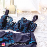 Nessa Tatuaz Soft -rintaliivit musta-petrooli-thumb Kaarituettu, pehmeäkuppinen pitsibalconette 65-110, D-O N034-500-BP