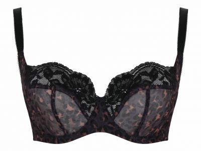 Panache Nina UW Soft Balconnet -rintaliivit Black Leopard Kaarituettu, toppaamaton balconette. 60-85, E-K 10941/BLE