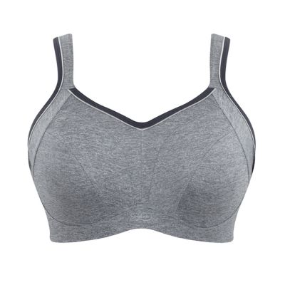 Sculptresse by Panache Sculptresse Sport 9441 urheilurintaliivit Charcoal Marl Kaarituettu, toppaamaton urheiluliivi, jossa olkaimissa racerback-mahdollisuus 75-105, D-K SCU-9441-CML