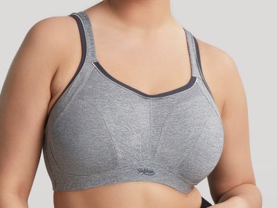 Sculptresse by Panache Sculptresse Sport 9441 urheilurintaliivit Charcoal Marl Kaarituettu, toppaamaton urheiluliivi, jossa olkaimissa racerback-mahdollisuus 75-105, D-K SCU-9441-CML