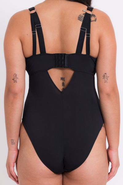 Curvy Kate Non Stop -body Black-Pink Kaaritueton body säädettävillä olkaimilla E-L-kuppikolle. 36-50 CK-064-704-BPK