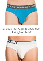 EveryMan Brief 2-pack turkoosi ja valkoinen