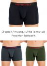 Obviously FreeMan Bokserit 3-pack musta, tuhkanharmaa ja metsänvihreä-thumb Bokserit 90% Bambu, 10% Lycra S-XL C00-1A/C00-1U/C00-1V