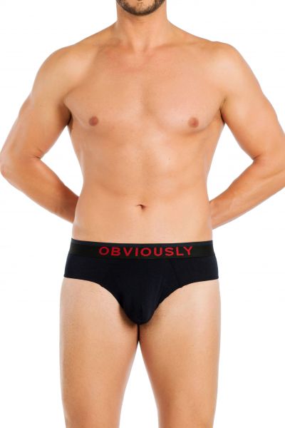 Obviously FreeMan Brief musta Brief 90% Bambu, 10% Lycra S-3XL C02-1A