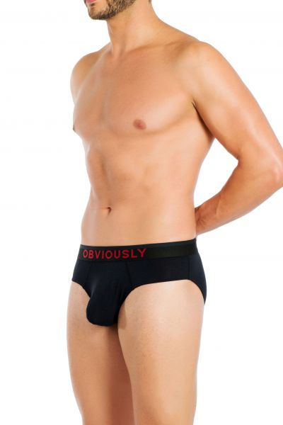 Obviously FreeMan Brief musta Brief 90% Bambu, 10% Lycra S-3XL C02-1A