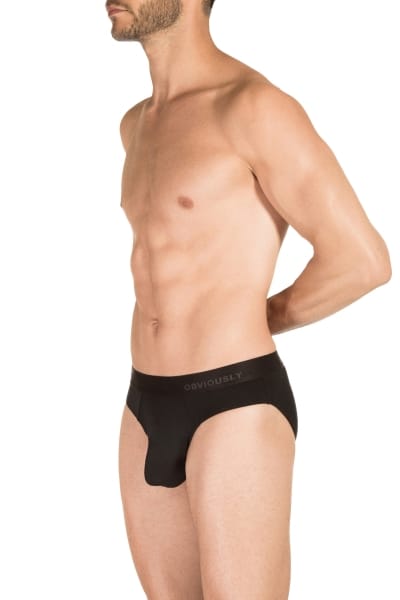 Obviously PrimeMan Brief musta Brief-alushousut <br> 90% Mikrokuitu, 10% Lycra<br> S-3XL A02-1A