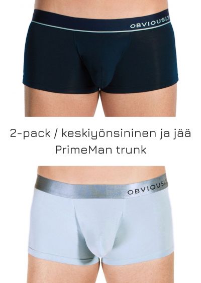 Obviously PrimeMan Trunk 2-pack keskiyönsininen ja jää Trunk 90% Mikrokuitu, 10% Lycra<br> S-XL A03-1M/A03-1E