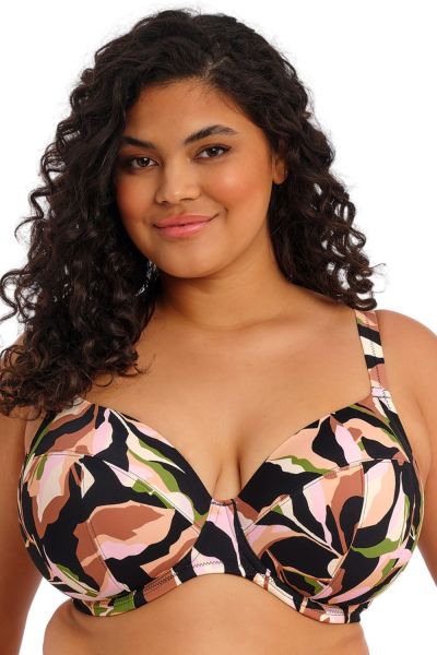 Elomi Ocean Avenue UW Plunge -bikiniliivit - Multi Kaarituettu edestä avara plungemallinen bikiniliivi. 75-100, F-N ES803402-MUI