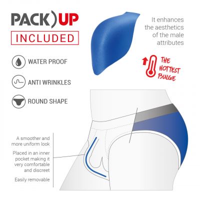 Addicted Pack Up with Push Up -täyte Addicted alushousuille, sininen  100% Polyesteri S-2XL AC005
