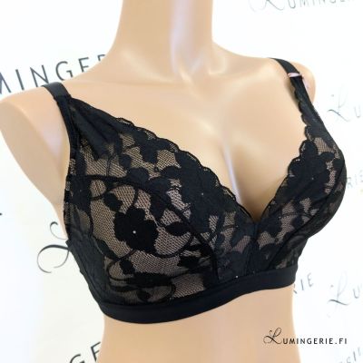 Panache Amour NW Padded Bralette -rintaliivit Black & Pecan Kaaritueton, topattu bralette muunneltavilla olkaimilla. 70-85 F-K 11145-BL-PE