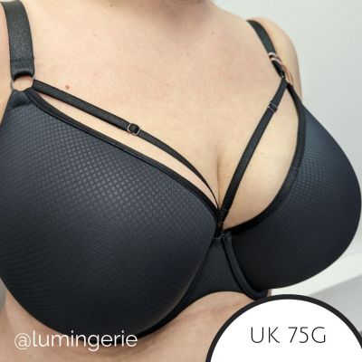 Panache Elan Luxe Padded Plunge -t-paitaliivit Noir Kaarituettu ja muotoonprässätty t-paitaliivi koristeremmeillä. 60-85, D-H 10676-NOR