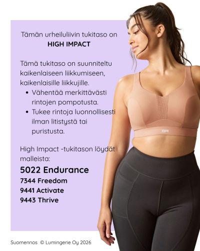 Panache Sport 5022 Endurance UW NP -urheilurintaliivit - Dusty Rose Kaarituettu, toppaamaton urheiluliivi, jossa muunneltavat olkaimet. 60-90, D-M 5022-DUE