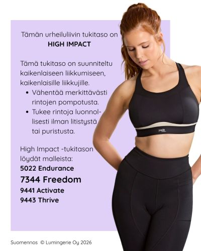 Panache Sport 7344 Freedom NW NP -urheilurintaliivit - Black & Chalk Kaaritueton, toppaamaton urheiluliivi, jossa muunneltavat olkaimet. 60-90, D-M 7344-BLK/CHK