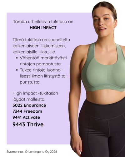 Panache Sport 9443 Thrive UW NP -urheilurintaliivit - Pale Green Kaarituettu, toppaamaton urheiluliivi, jossa olkaimissa racerback-mahdollisuus. 75-105, E-O SCU-9443-PAN