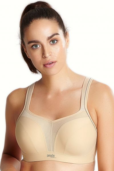 Panache Sport Panache Sport 5021 UW urheilurintaliivit Latte Kaarituettu topattu urheiluliivi, jossa muunneltavat olkaimet. 65-90, D-H 5021-LATTE