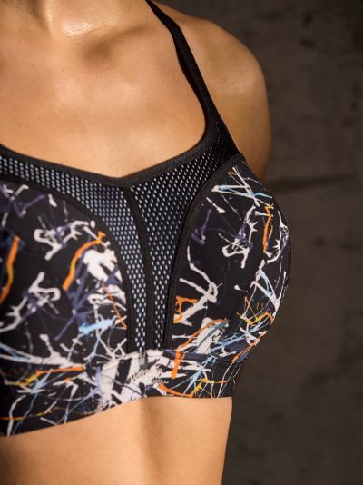 Panache Sport Panache Sport 5021B UW urheilurintaliivit Ink Splat Kaarituettu topattu urheiluliivi, jossa muunneltavat olkaimet. 65-90, D-J 5021B-INK