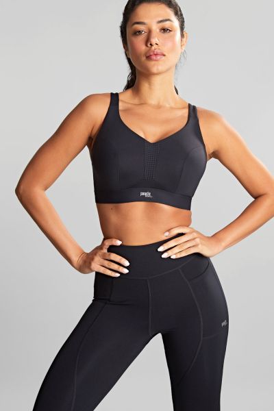 Panache Sport Panache Sport 5022 Ultra Perform UW -urheilurintaliivit Black Kaarituettu, toppaamaton urheiluliivi, jossa muunneltavat olkaimet. 60-90, D-J 5022-BLK