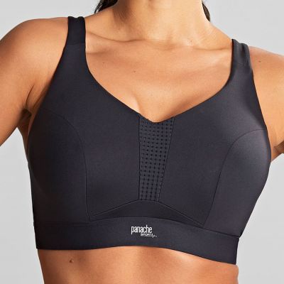 Panache Sport Panache Sport 5022 Ultra Perform UW -urheilurintaliivit Black Kaarituettu, toppaamaton urheiluliivi, jossa muunneltavat olkaimet. 60-90, D-J 5022-BLK