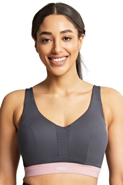 Panache Sport Panache Sport 5022 Ultra Perform UW -urheilurintaliivit Charcoal Kaarituettu, toppaamaton urheiluliivi, jossa muunneltavat olkaimet 60-90, D-J 5022-CHR