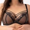 Gorsenia Paradise UW Soft -rintaliivit Black-Beige-thumb Kaarituettu, toppaamaton mesh- ja pitsiliivi. 65-100, D-M K496-BLK/CZA