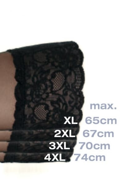 Cette Paris hold-up-sukat off-white 20 den Stay-up sukat leveällä pitsillä, silikonireuna S-4XL 346-10/12-608
