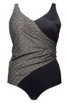 Plaisir Lingerie Pearl Faux Wrap-uimapuku musta-harmaa glitterillä-thumb Uimapuku sisäänommellulla liiviosalla 42-56, C-H T0056-16/BLK/GRY