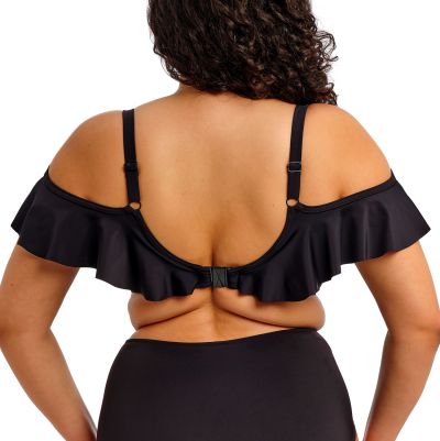 Elomi Plain Sailing UW Ruffle Plunge -bikiniliivit Black Kaarituettu edestä bikiniliivi röyhelöolkaimilla. 75-100, E-L ES7282-BLK