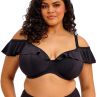 Elomi Plain Sailing UW Ruffle Plunge -bikiniliivit Black-thumb Kaarituettu edestä bikiniliivi röyhelöolkaimilla. 75-100, E-L ES7282-BLK
