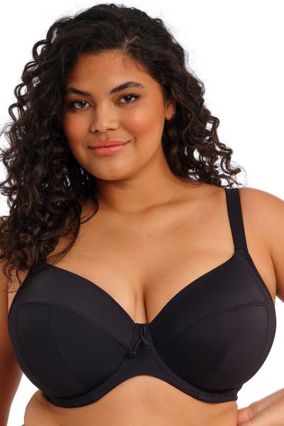 Elomi Plain Sailing UW Plunge -bikiniliivit - Black Kaarituettu edestä avara plungemallinen bikiniliivi. 75-100, F-N ES7284-BLK