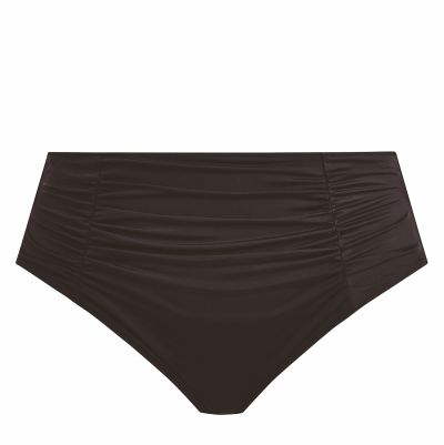 Elomi Plain Sailing Ruched -bikinihousut Black Korkeavyötäröiset kevyesti tukea antavat bikinihousut. 38-52 ES7286-BLK