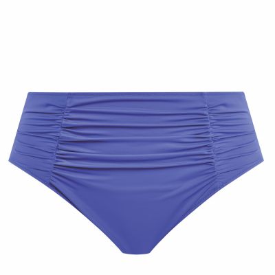 Elomi Plain Sailing Ruched -bikinihousut Azure Blue Korkeavyötäröiset kevyesti tukea antavat bikinihousut. 38-52 ES7286-AZE