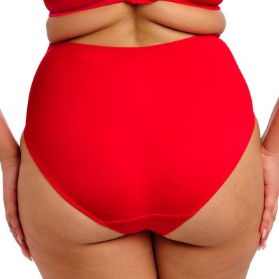 Elomi Plain Sailing Ruched -bikinihousut - Lava Red Korkeavyötäröiset kevyesti tukea antavat bikinihousut. 38-52 ES7286-LAA