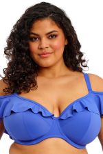 Plain Sailing UW Ruffle Plunge -bikiniliivit Azure Blue