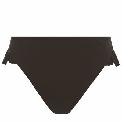 Elomi Plain Sailing Hi-Leg Ruffle -bikinihousut Black Korkeavyötäröiset bikinihousut. 40-52 ES7288-BLK