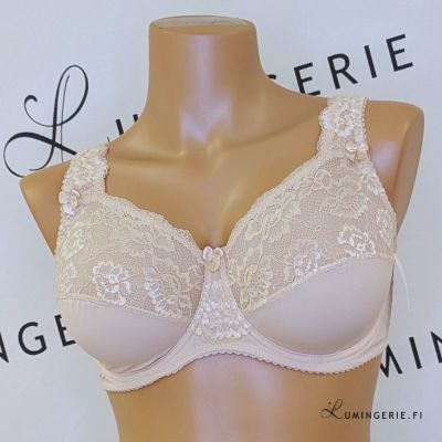 Plaisir Lingerie Beate UW Soft Full Cup -rintaliivit Silver Peony Kaarituettu, toppaamaton, joustopitsinen täyskuppiliivi 80-110 D-H 619431-3/SIL-PEO